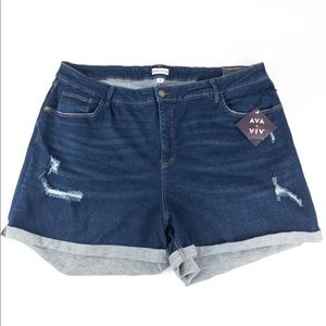 Shorts Ava & Viv Stretch Denim Plus Midi 26W